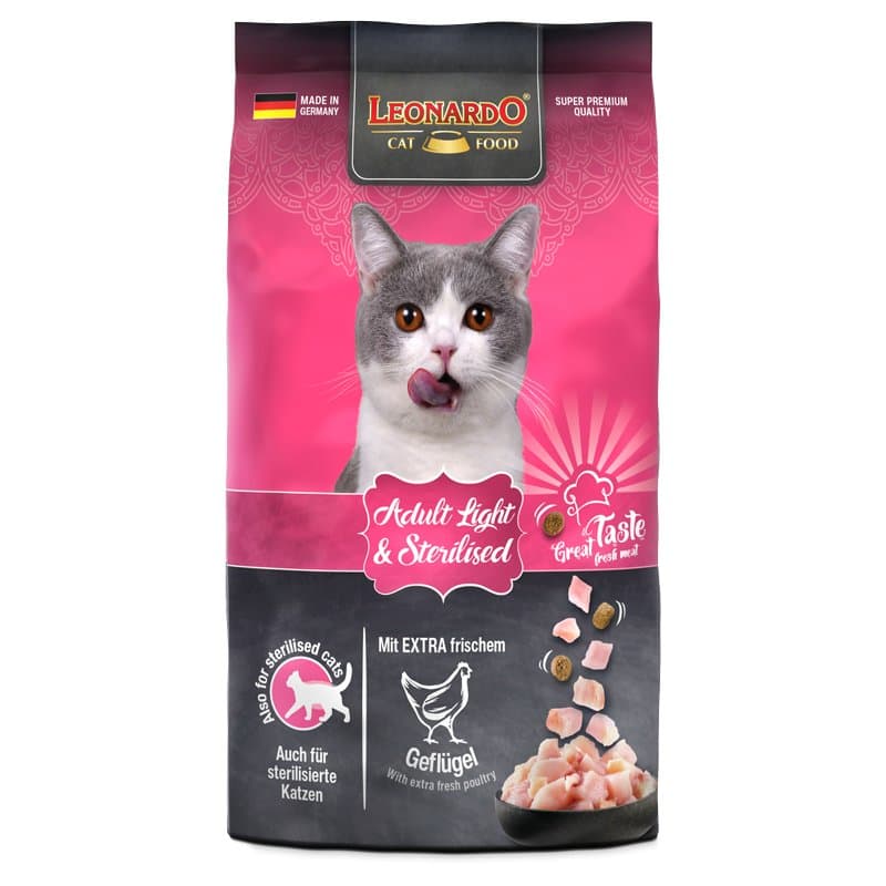 Leonardo Light & Sterilised Pollo crocchette gatto sterilizzato Formato 300g