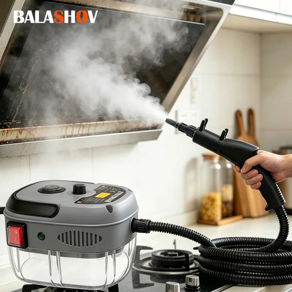 Pulitore a Vapore Portatile ad Alta Temperatura e Pressione da 1600 W per Casa, Cucina, Grondaie, Auto, EU