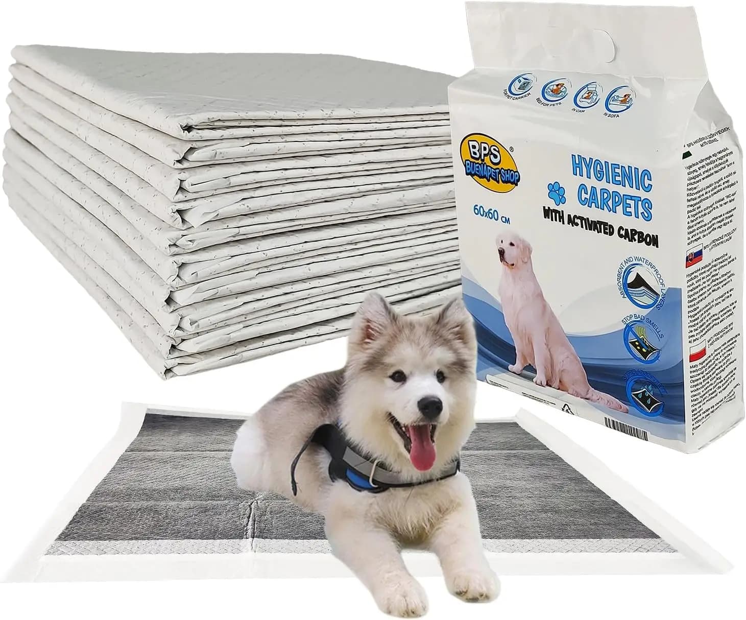 PetshopMilano Tappetini Assorbenti Per Addestramento Cani 100 Pezzi 60x60cm Igienici Con Carbone Attivo Per Cani Prodotti Per La Pulizia Degli Animali