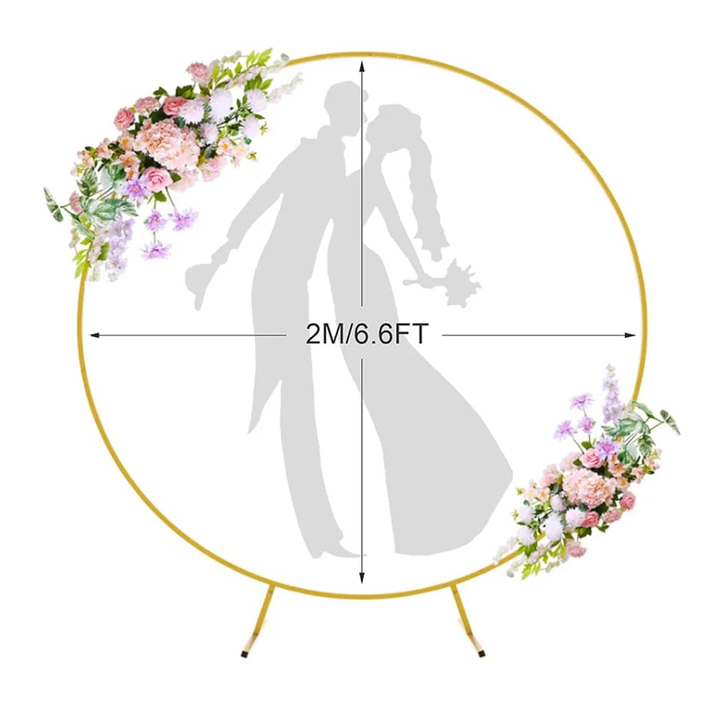 Cerchio in metallo Arche per matrimoni Stand Arco per palloncini rotondi Fiore Sfondo dorato Arco Cornice fai da te Traliccio da giardino Decorazioni