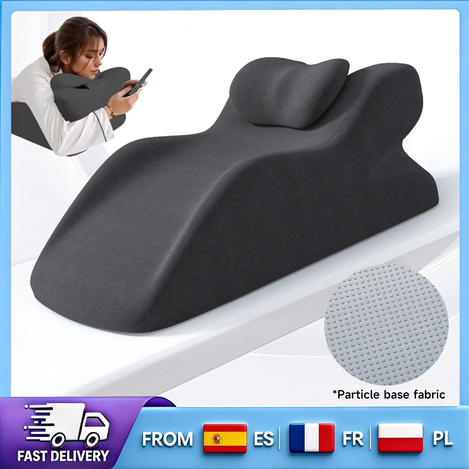 Cuscino a cuneo multiuso ergonomico per supporto e sollievo dal dolore a schiena, collo e gambe, riduce il russamento, migliora la circolazione e il