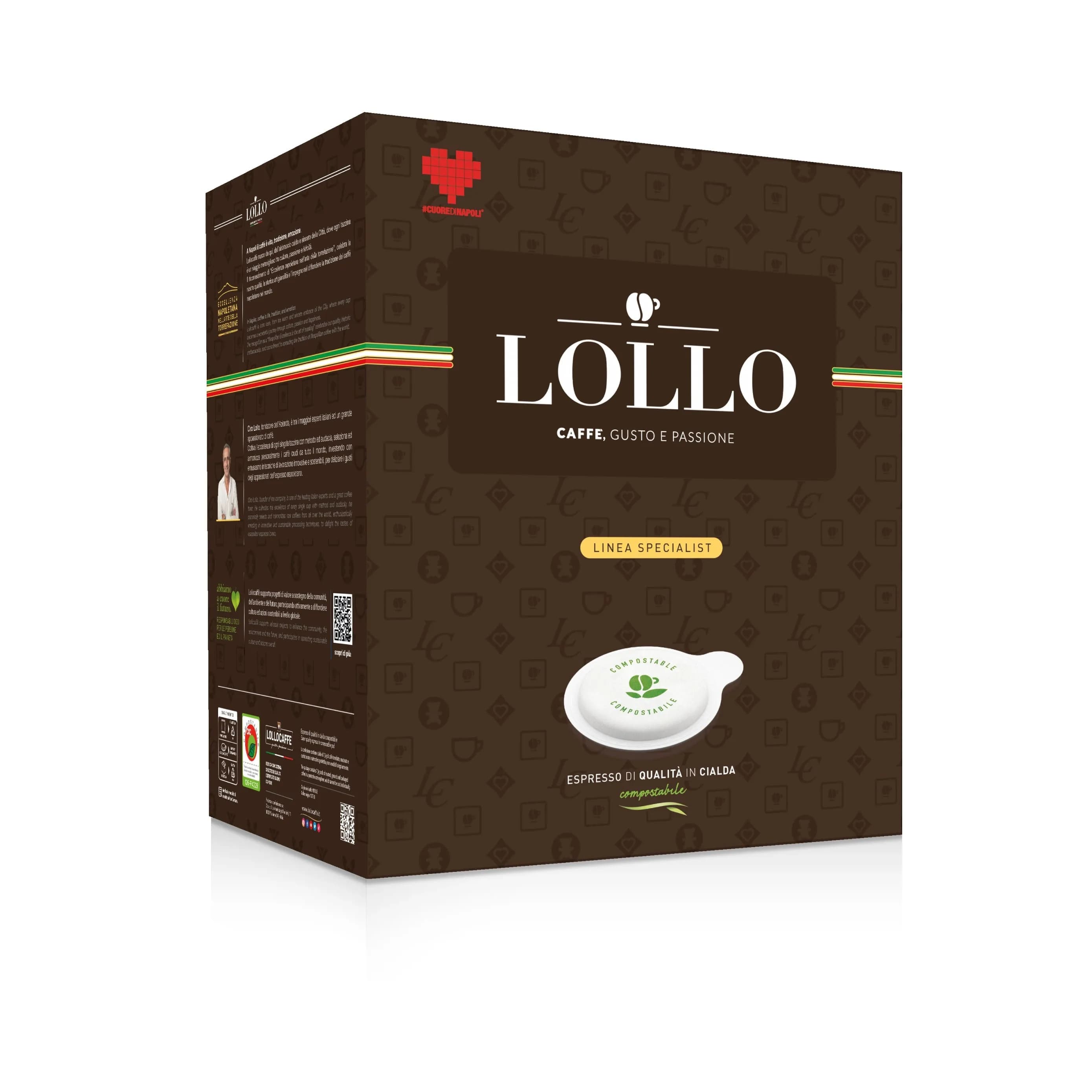 Lollo Caffè 150 Cialde ESE Espresso di Qualità in Cialda Compostabile