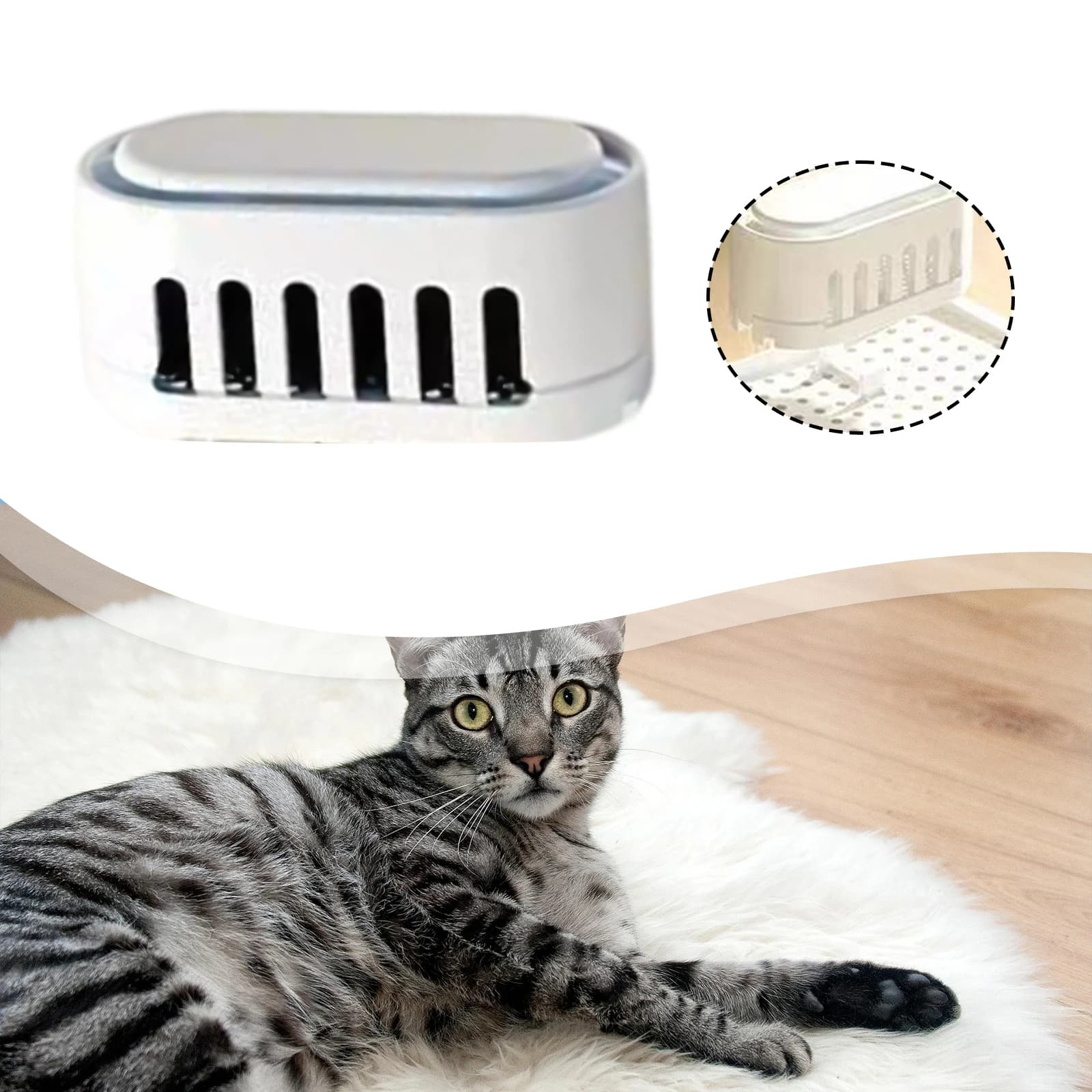 Deodorante Intelligente per Lettiera Gatti, Purificatore d'Aria e Eliminatore di Odori per Animali Domestici, Deodorante per Lettiera Gatto, Accessori