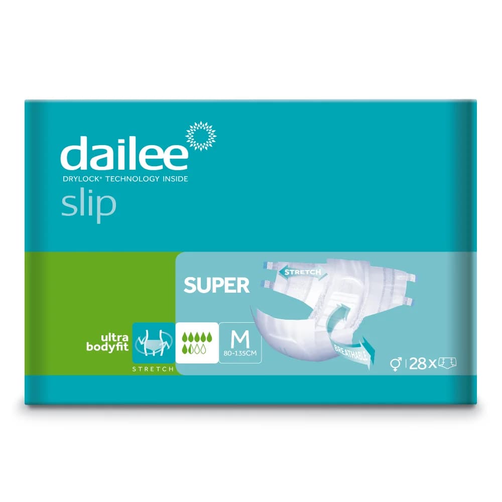 Dailee Slip Pannoloni a Strappo Adulti Super M, Ultra Comfort e Vestibilità Discreta, Assorbenza 6,5 Gocce, 28 Pezzi