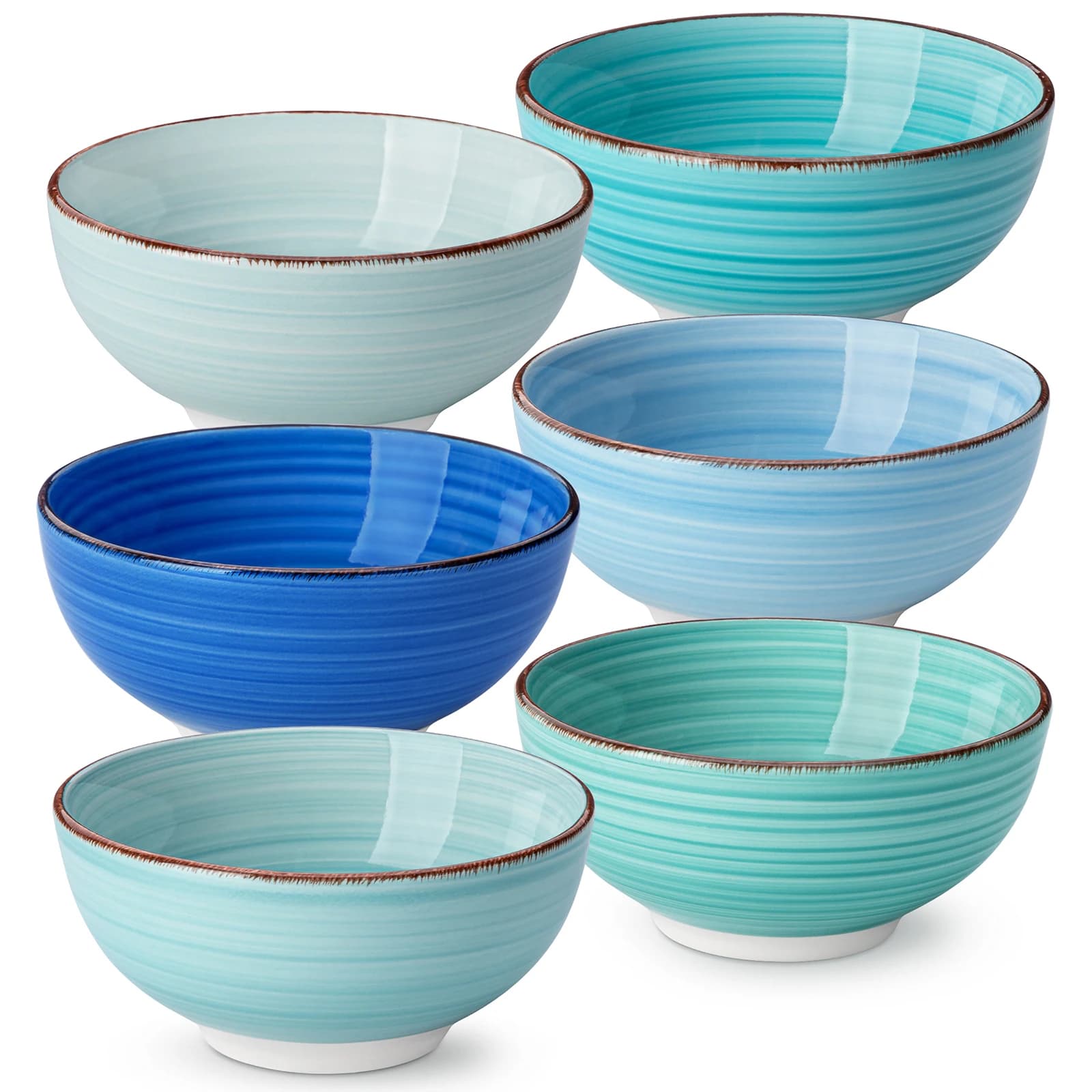 vancasso Bonita 6 pezzi 380ML/820ML porcellana Vintage zuppa di ceramica dipinta a mano/miscelazione/frutta/Noodle/Ramen Set di ciotole da portata