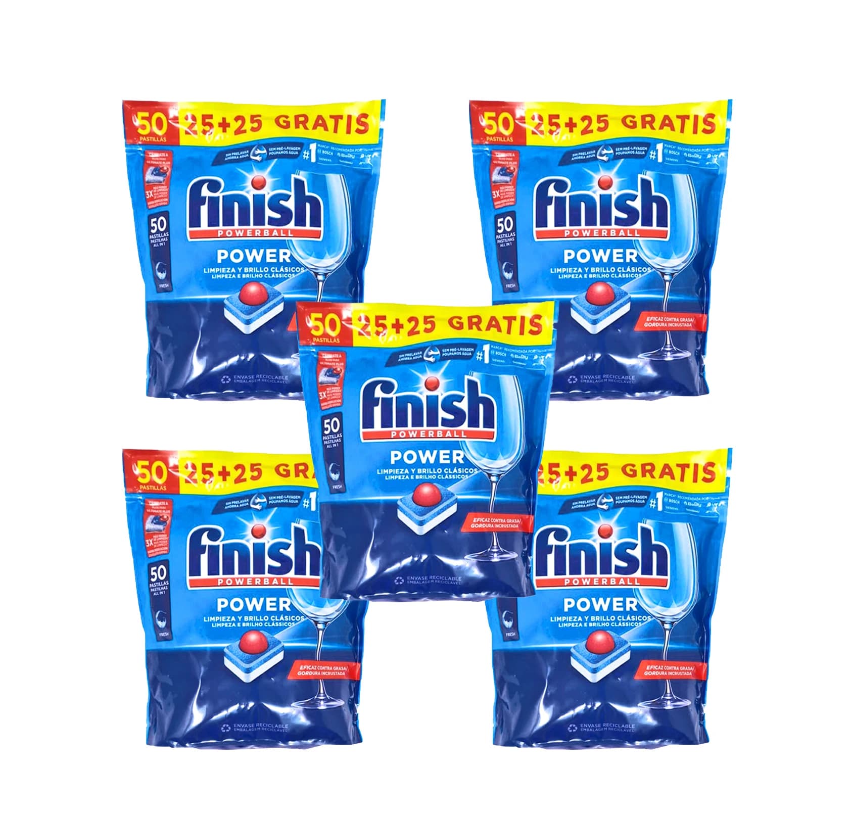 5x Finish Powerball Maxi Pack da 50 capsule Totale 250 capsule
