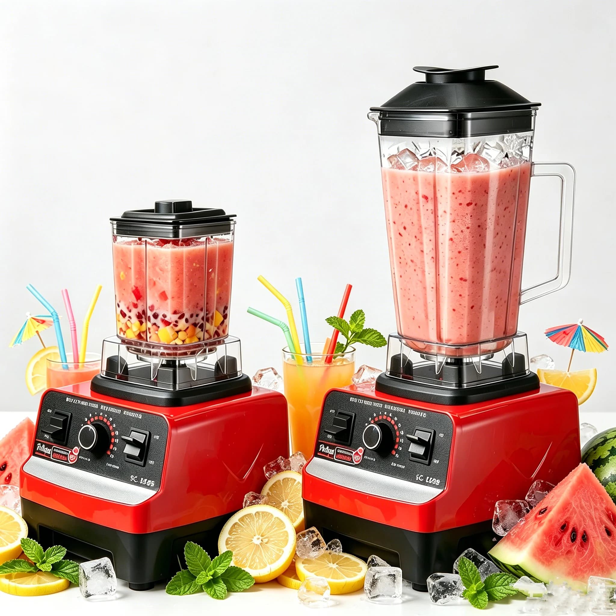 Frullatore commerciale ad alte prestazioni da 2000W, macchina da cucina stazionaria per ghiaccio e frullati, potente estrattore di succo