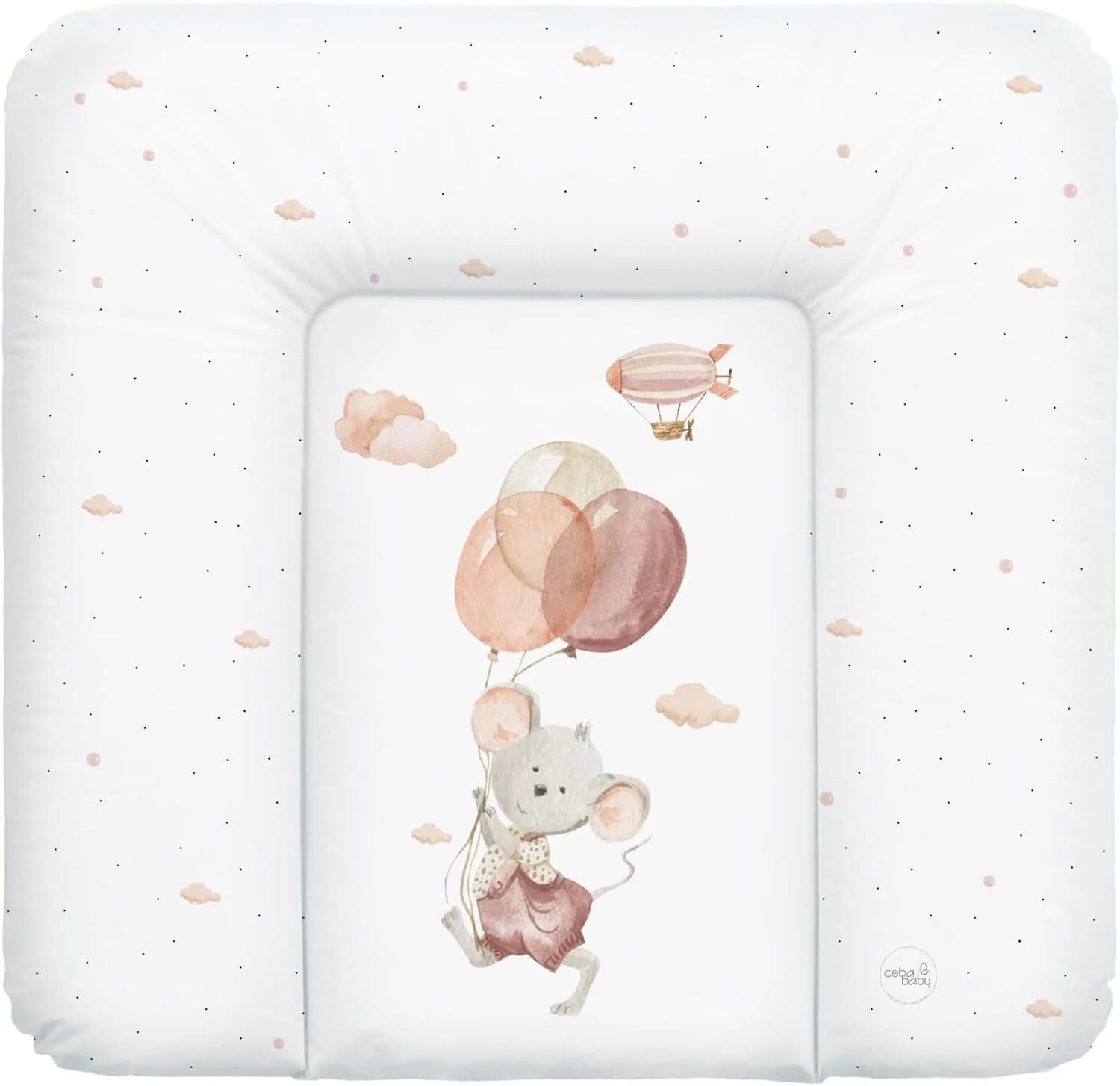 Ceba Baby Fasciatoio Materassino 50x70 cm - Cuscino Morbido e Impermeabile per Cambio Pannolino  Neonati e Bambini - Fantasia Topo