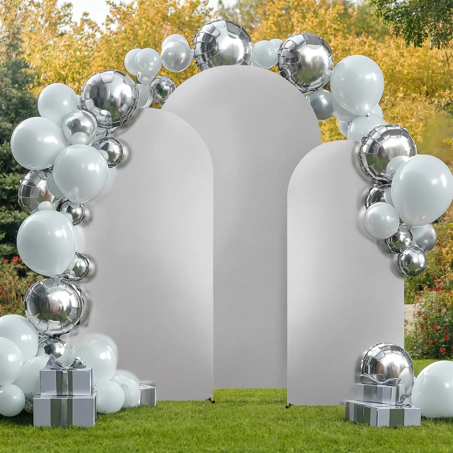 Copertura per arco fotografico, copertura per arco nuziale, decorazione per matrimoni, feste, compleanni, baby shower, banchetti