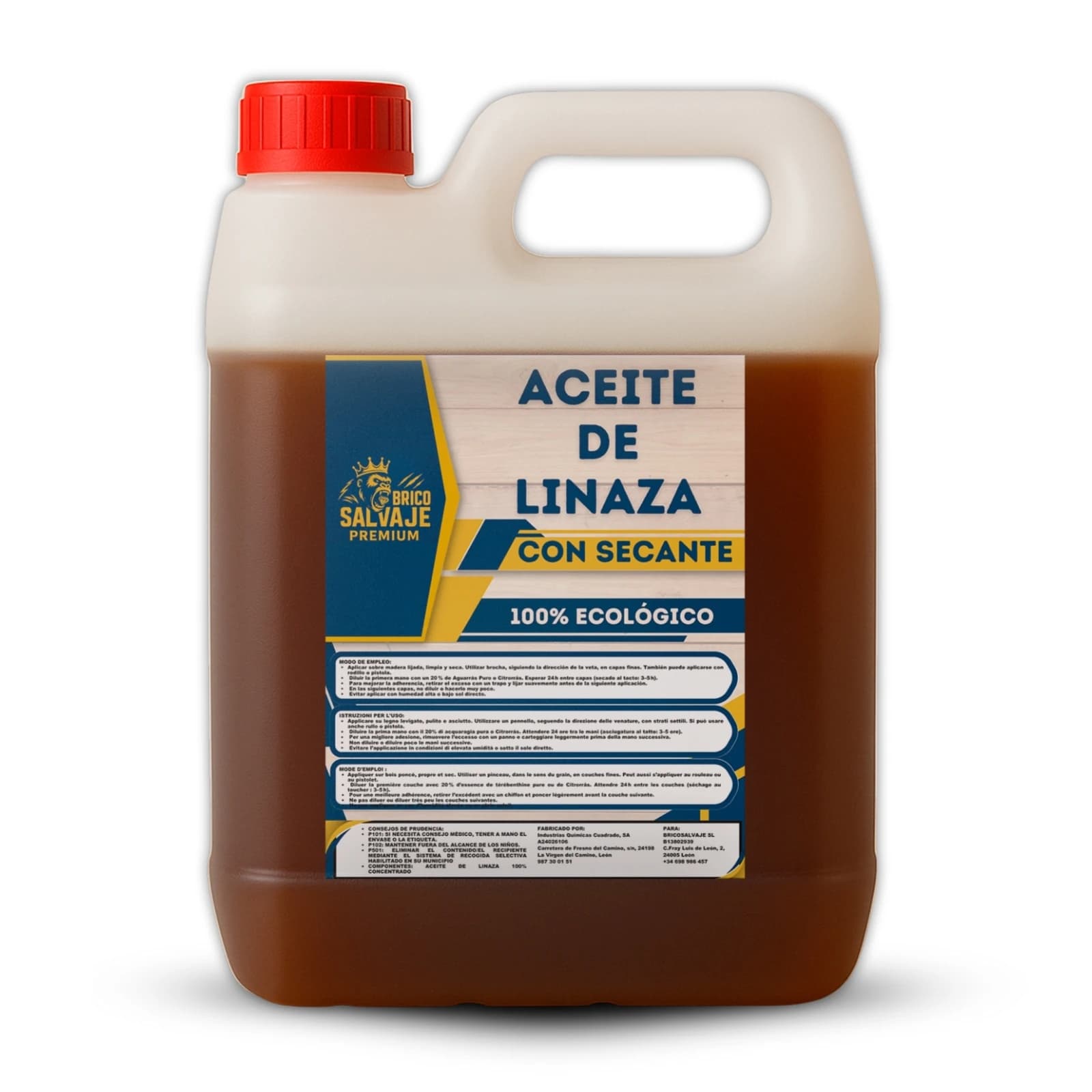 Olio di semi di lino selvatico premium per legno con protezione dell'essiccatore organico al 100% e abbellimento del legno naturale Facile