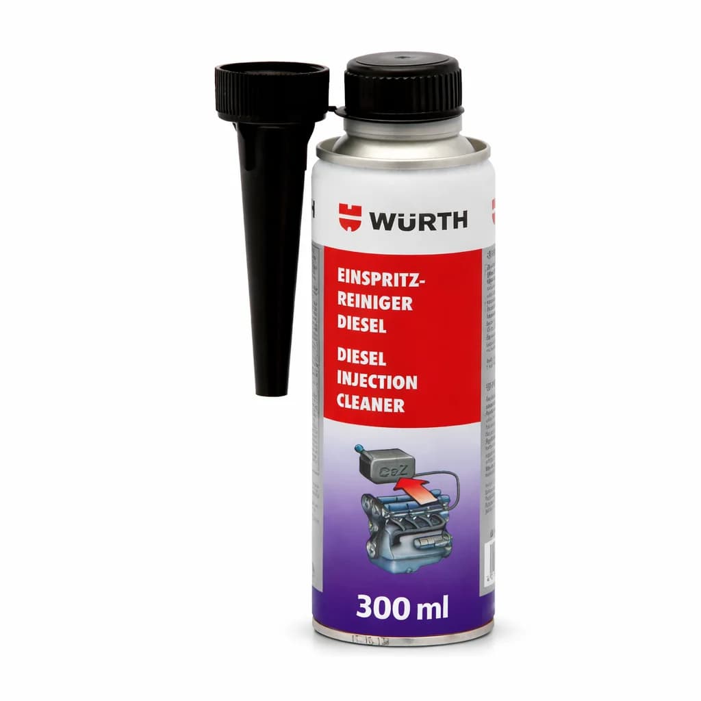 Würth Detergente per Iniettori Diesel 300 ml, Detergente per Iniettori e Additivo per Diesel, Riduce il Fumo Nero, Migliora le Prestazioni e Riduce i