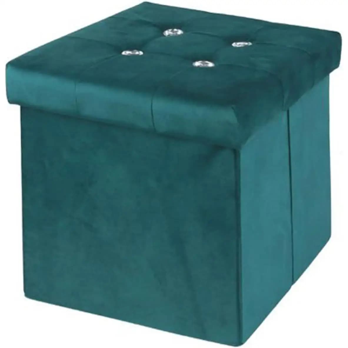 Pouf Pieghevole Portaoggetti 38x38x38 cm in Velluto, Sgabello Tronco per Camera da Letto, Soggiorno o Ingresso, Scatola Portaoggetti per Giocattoli,
