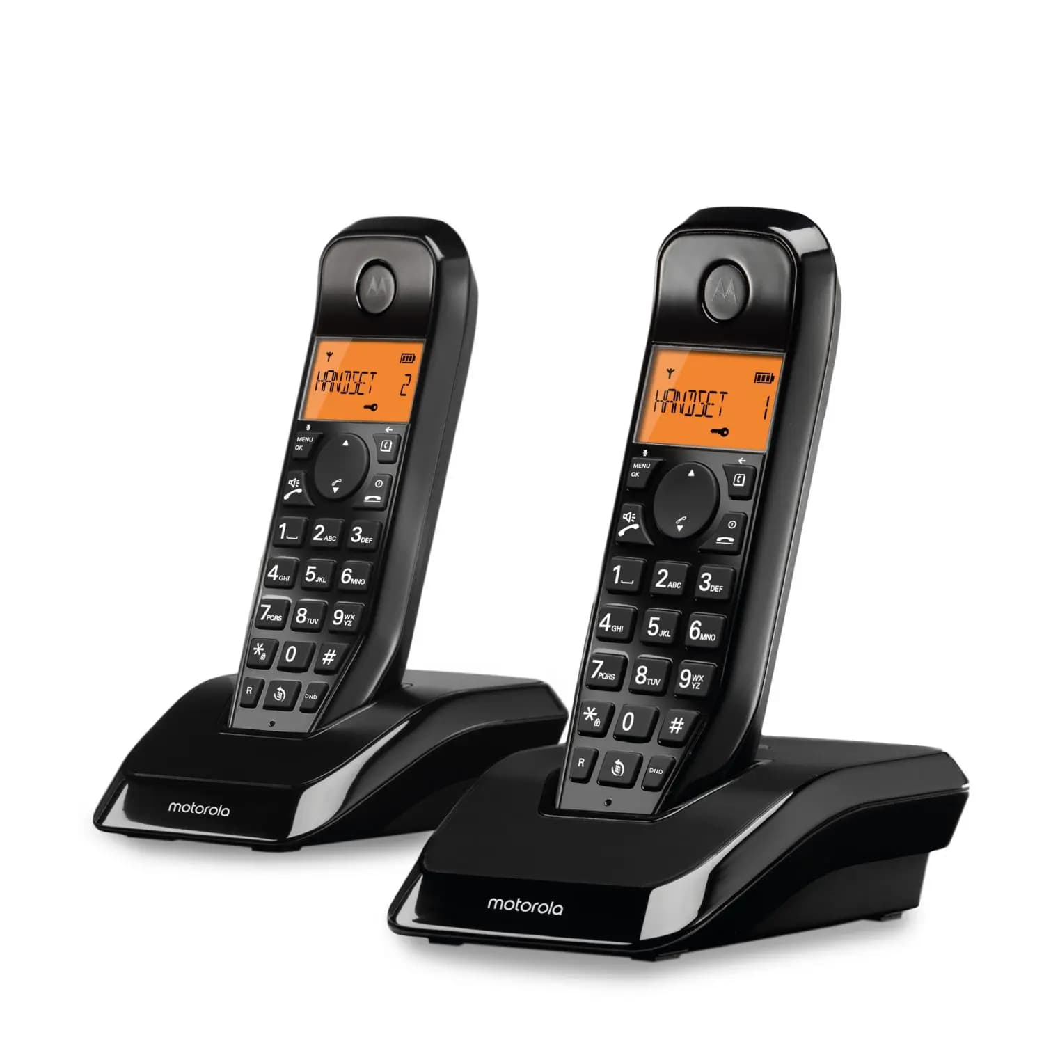 Motorola Voice - S1202 Serie S12 Telefono Digitale Cordless con Blocco Chiamate e Funzione Non Disturbare, Vivavoce, Rubrica fino a 50 Nomi e Numeri,