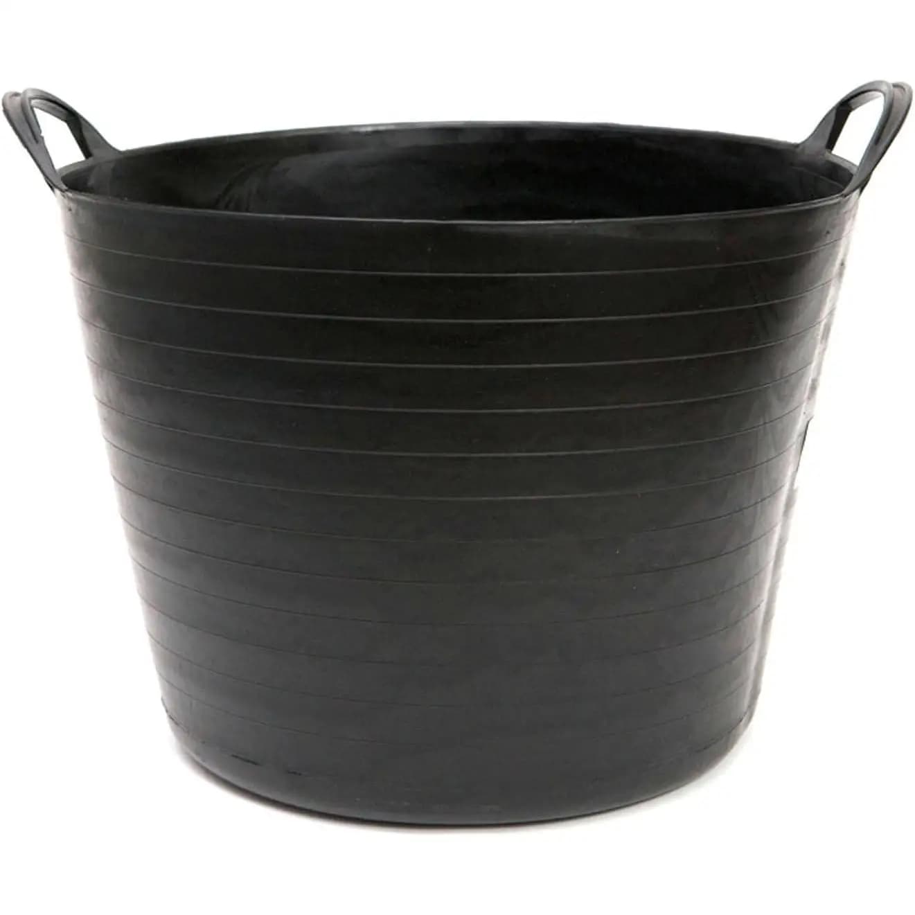 Culle portabimbi in plastica flessibile, nere, 45 x 33 cm con una capacità di 42 litri, con maniglie, secchio in plastica da 42 litri Nero Thayba
