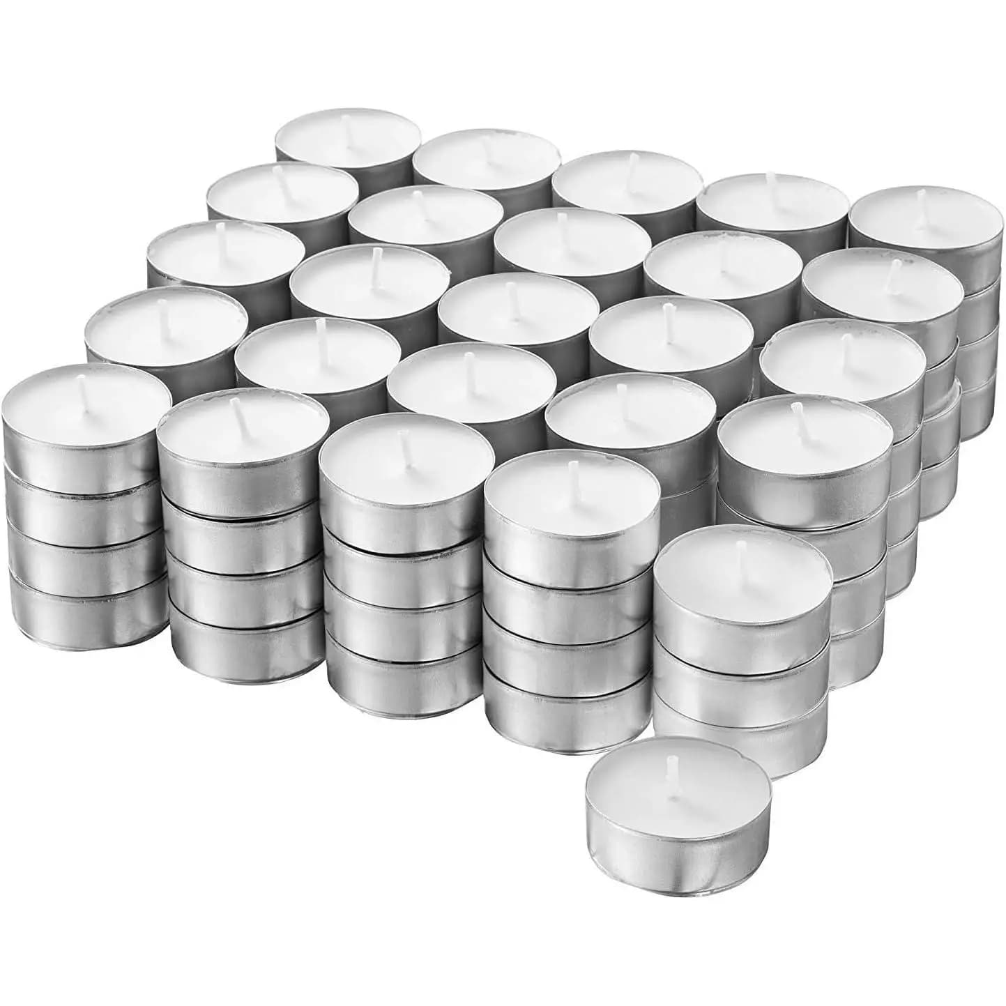Candele al tè bianco |   Confezione di candele da 100 unità |   Scalda candele |   Candele tealight |   Durata 3 ore |   Candele decorative senza