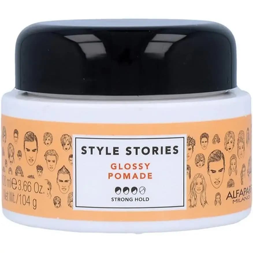 Style Stories Pomata lucida (Gloss Pomade) Tenuta forte Lunga durata. Alfaparf Milano Professionale. 100 ml