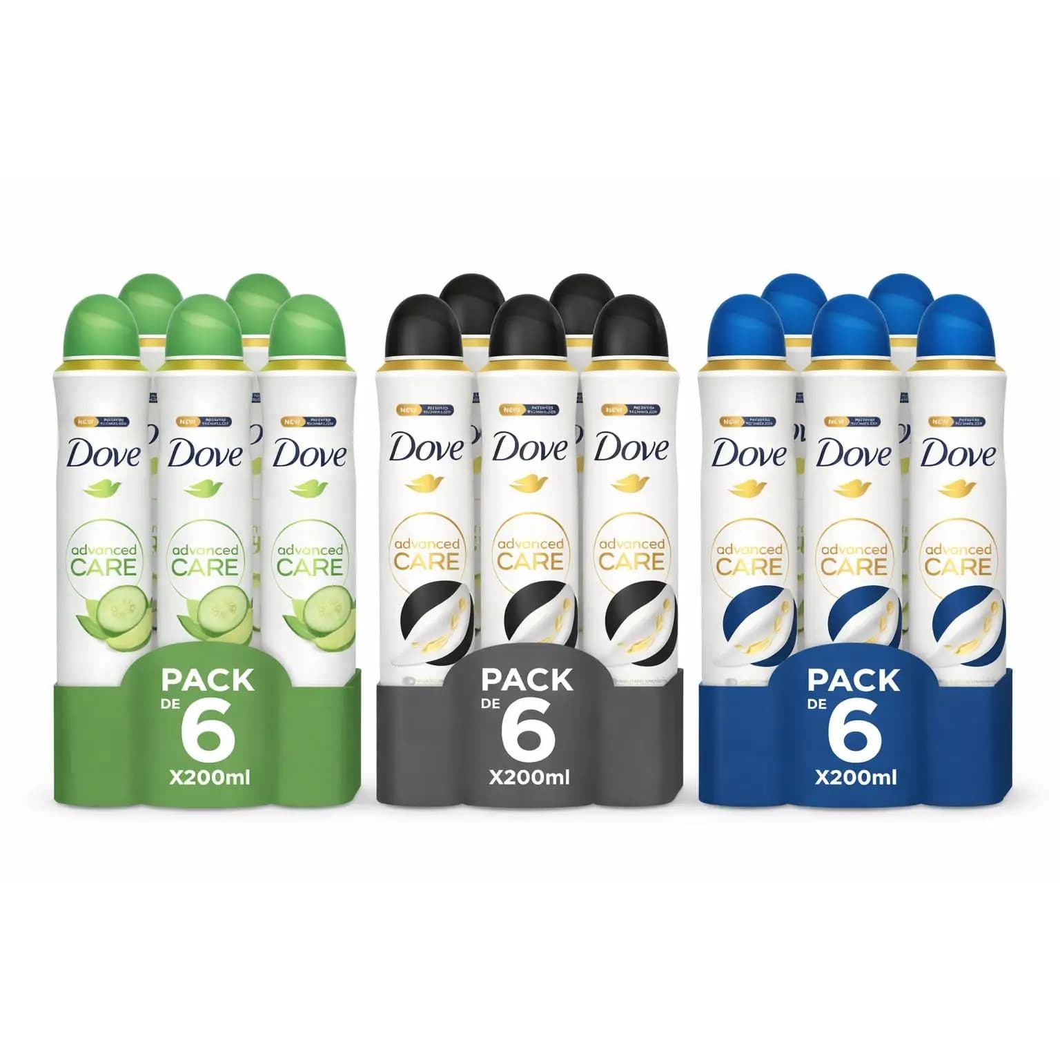 Dove Advanced Care Deodorante Protezione Originale 72 ore Spray 200ml, confezione da 6 unità