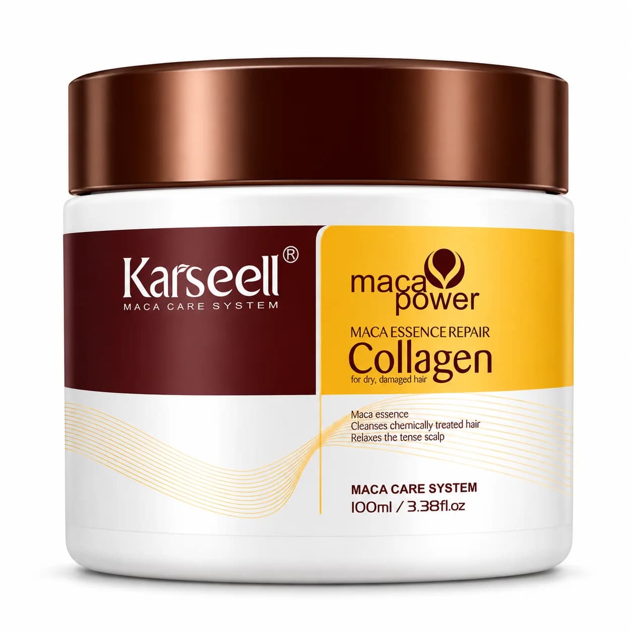 KARSEELL Maschera Capelli Collagene Olio di Cocco Argan Maca Riparazione Profonda Idratazione Intensa Anti-Crespo Capelli Secchi e Danneggiati