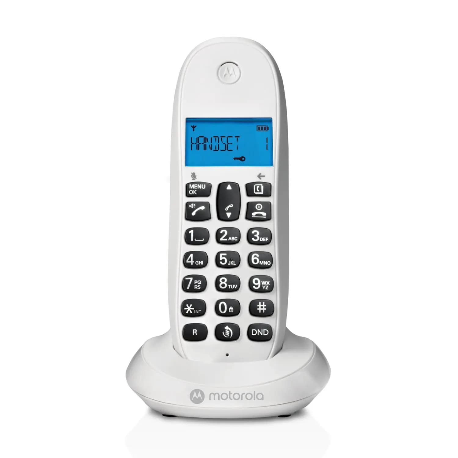 Telefono fisso cordless Motorola C1001CB+ bianco con blocco chiamate e modalità Non disturbare