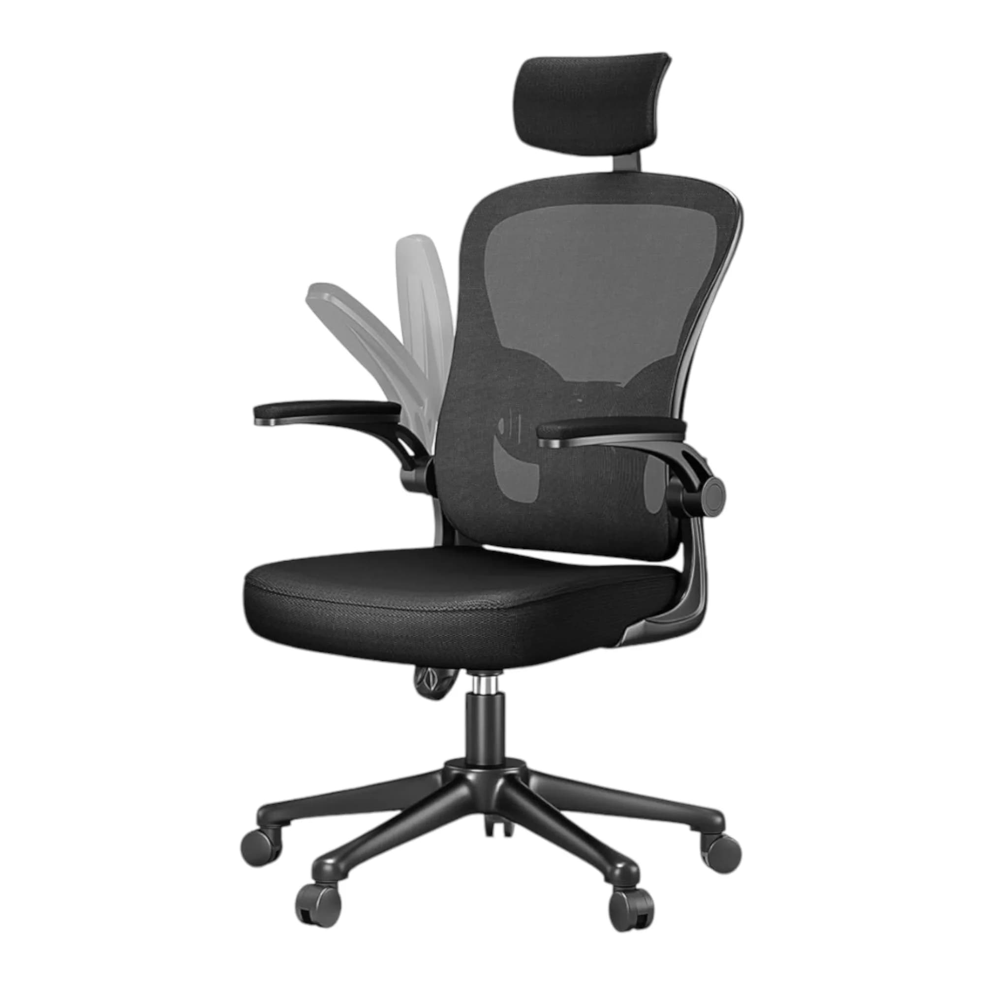 Sedia da ufficio, per giochi, Scrivania ergonomica con poggiatesta, regolabile e con supporto lombare Schienale in rete traspirante 90 Braccioli