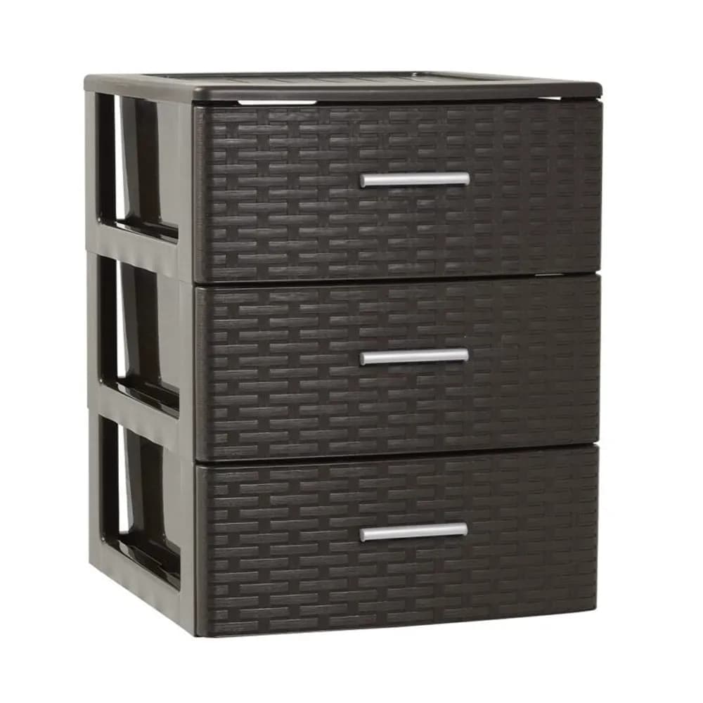 Forte in plastica - Volga Rattan Anthracite / Wenge / Decorazione bianca per l'home office