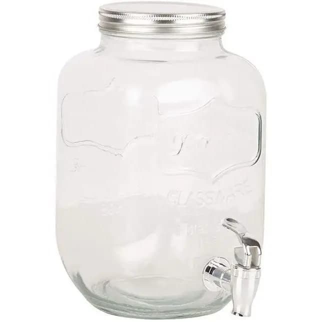 Maxia Market - Barattolo dispenser con rubinetto e coperchio Volga 4 o 8 Litri Bicchiere per acqua o bevande