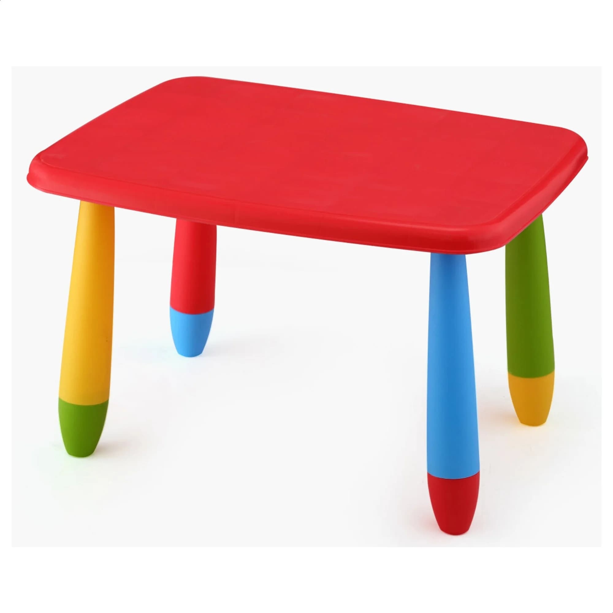 Tavolo per bambini rettangolare rosso in plastica Wellhome - Forte e resistente - L:73 Cm X P:58 Cm X H:48 Cm