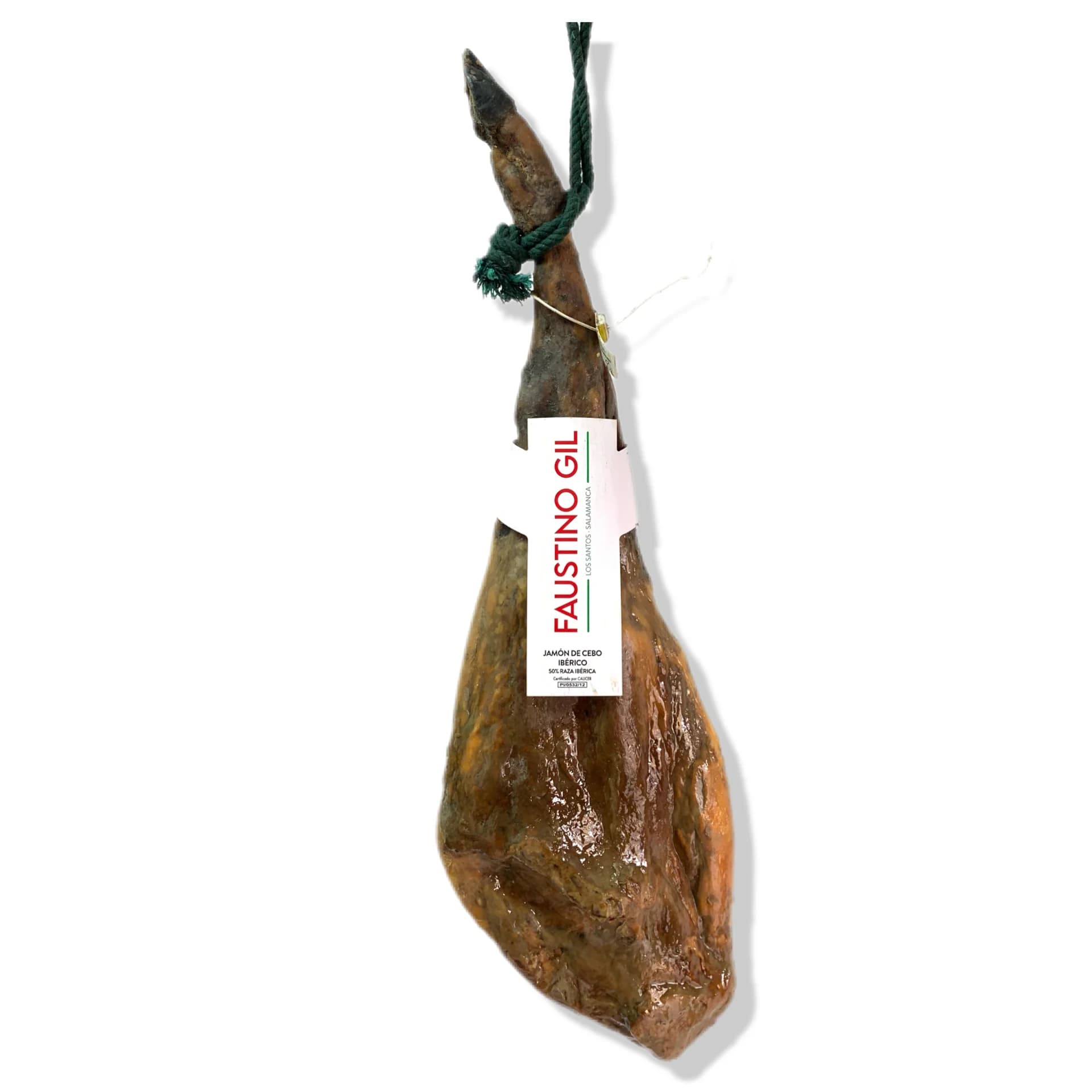 PROSUTTO IBERICO DI CEBO 50% IBERICO - Peso 7,5Kg - 8,0Kg - Produzione tradizionale - Ibéricos Faustino Gil Pérez -