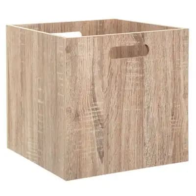 Scatola di stoccaggio per fabbrica Plaid in legno naturale 31 X 31 cm