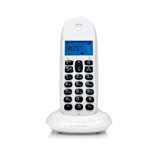 Telefono fisso cordless Motorola C1001CB+ bianco con blocco chiamate e modalità Non disturbare