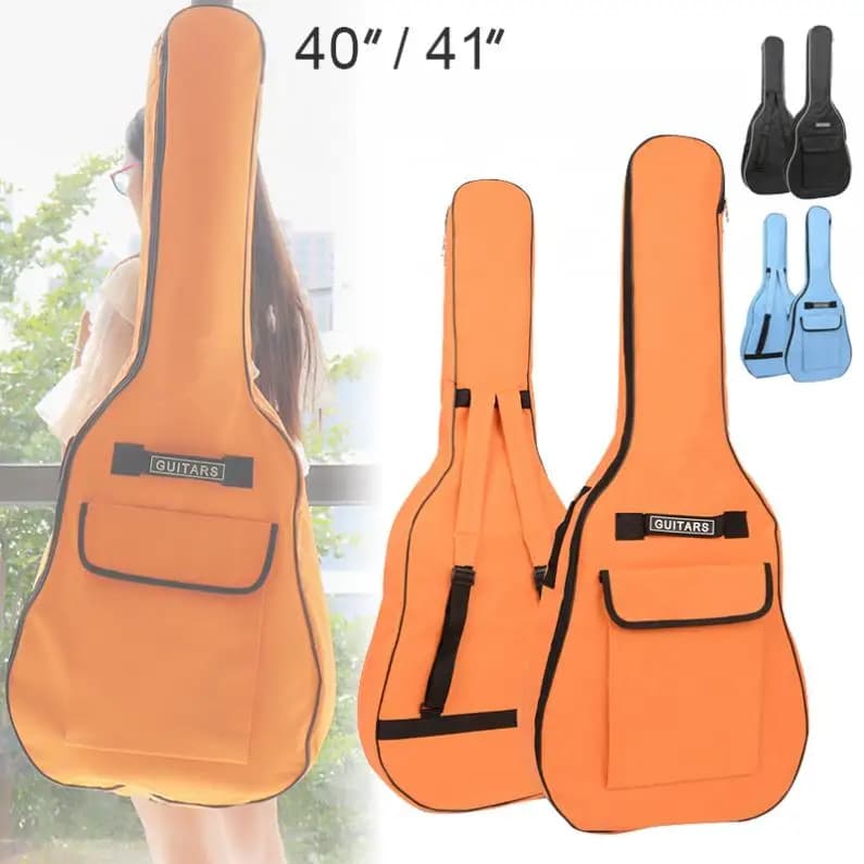 Zaino impermeabile per chitarra acustica/guitarra elettrica in tessuto Oxford da 40/41 pollici, doppia tracolla, custodia morbida per chitarra