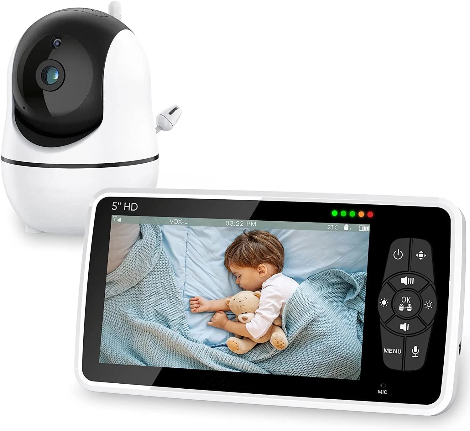 Baby Monitor da 5.0 pollici con videocamera Wireless Video tata 720P HD sicurezza visione notturna temperatura sonno Audio remoto a 2 vie