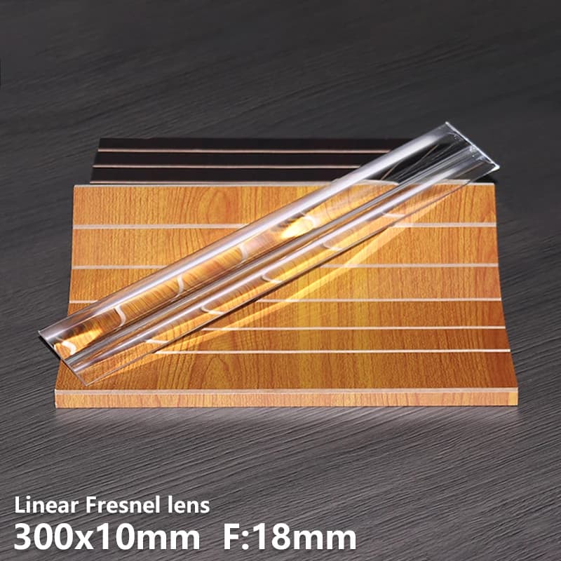 Lente Fresnel lineare 300x10mm F18mm Spot a strisce Ultra precisione Illuminazione speciale Lampada da parete Lente cilindrica ottica