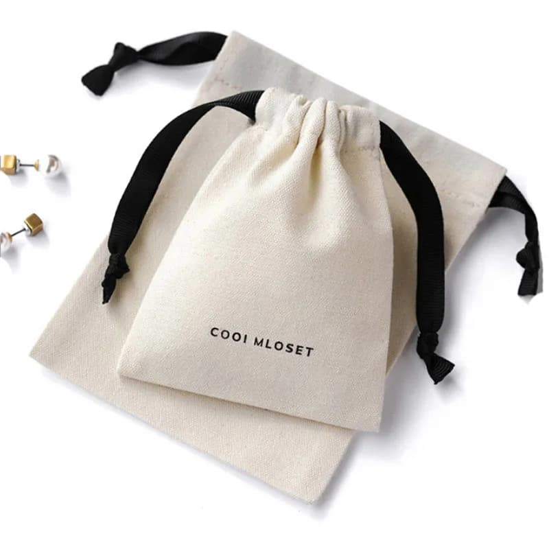 Sacchetti regalo in cotone di alta qualità cucire mussola Shopping Dust Sack 5x7cm 7x9cm 11x14cm 15x20cm Logo personalizzato sacchetti per gioielli