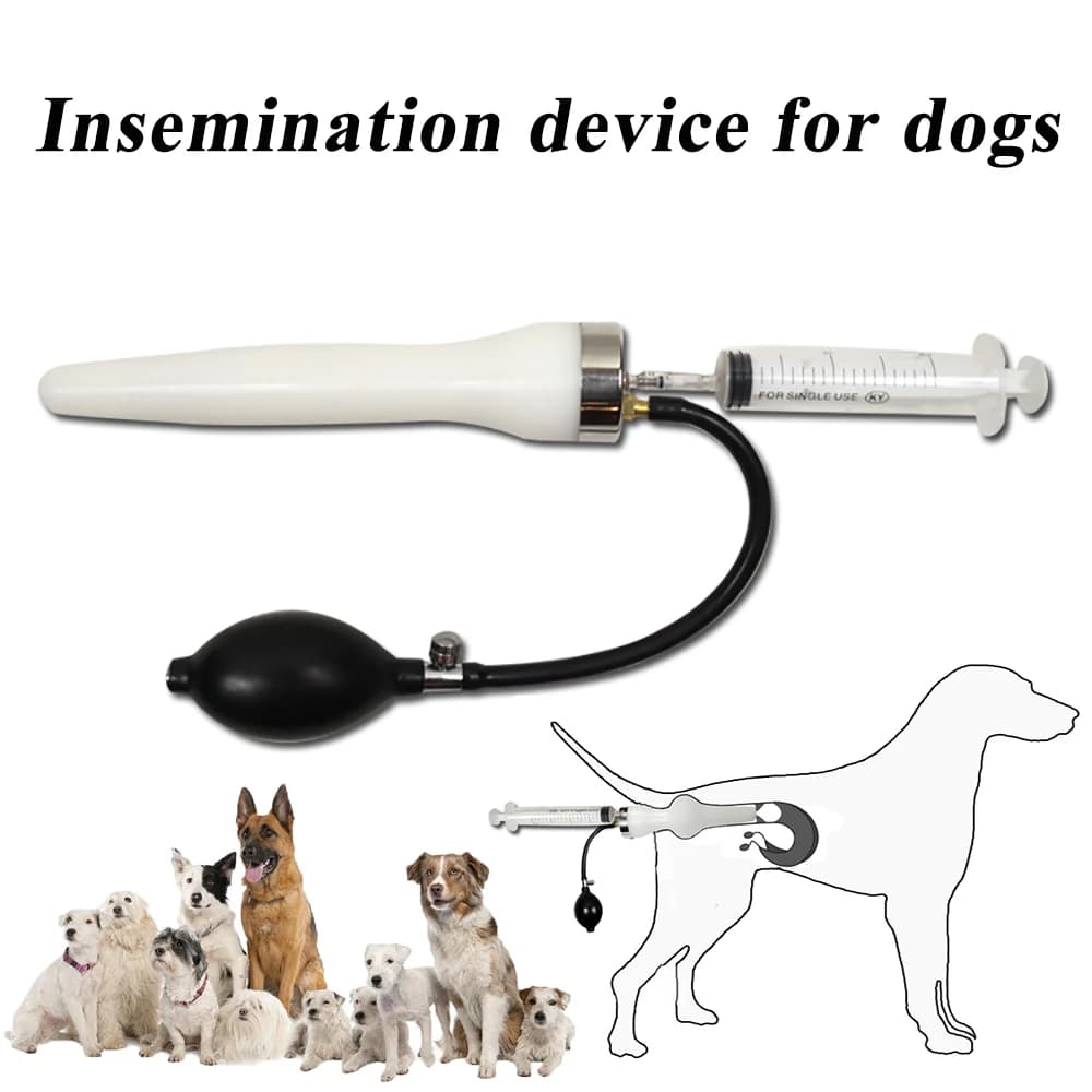 1PCS Pet Dog Kit di inseminazione artificiale canina Allevamento Iniettore di sperma Iniezione di sperma Corpo in silicone Doppia pressione Clinica