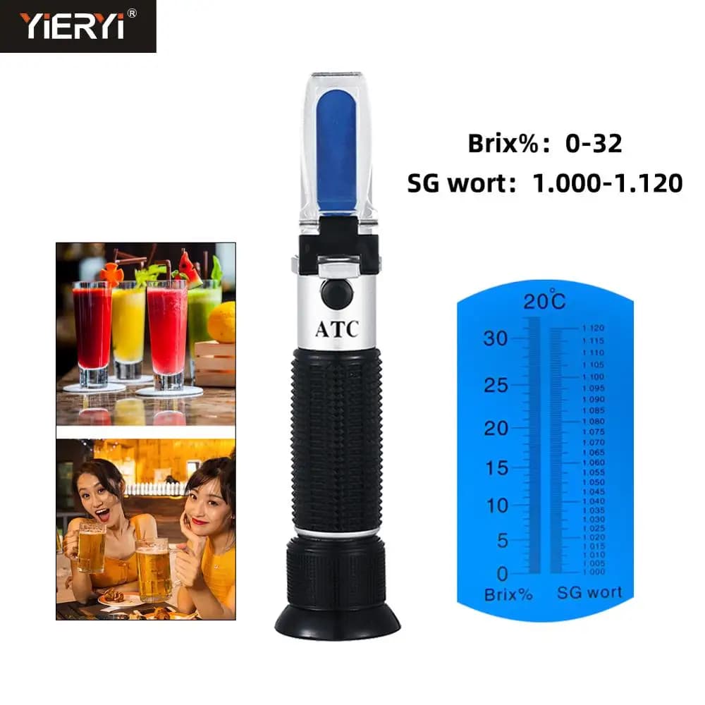 Yieryi Beer Wort Wine rifrattometro Brix Brewing rifrattometro doppia scala-gravità specifica 1.000-1.120 e 0-32% Brix