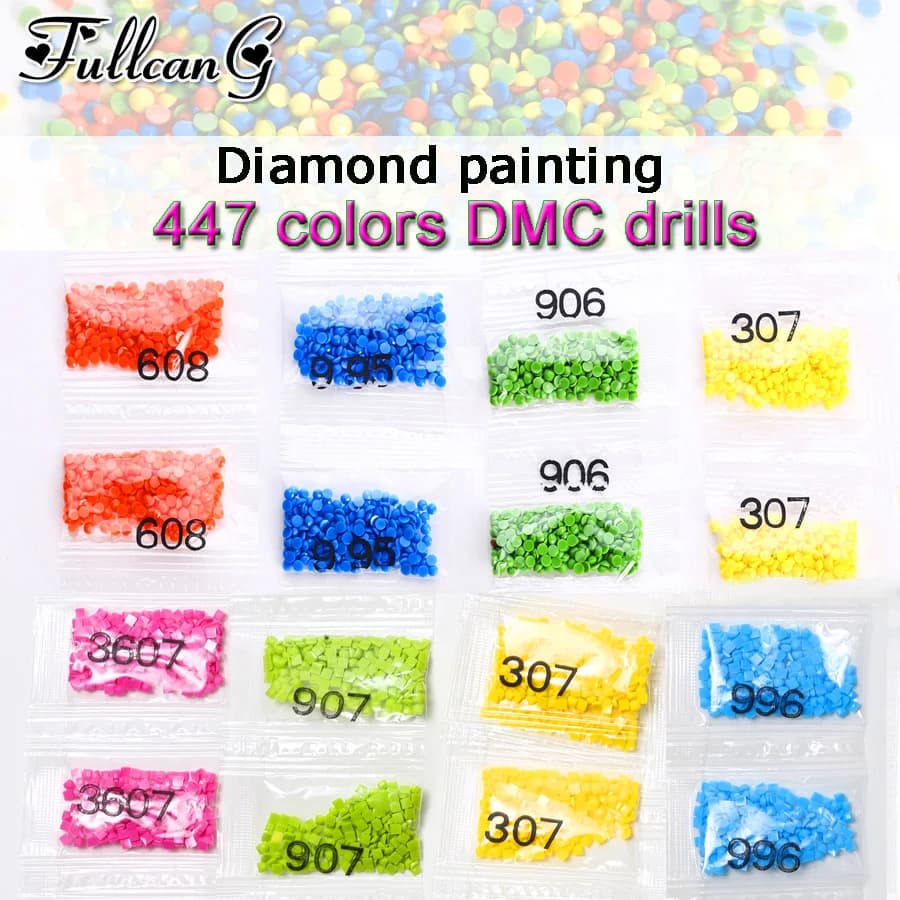 Commercio all'ingrosso fai da te DMC 447 colori scegliere liberamente quadrato rotondo trapano diamante pittura ricamo strass perline di cristallo