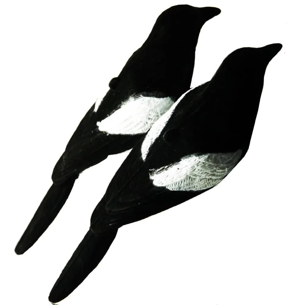 2 pezzi floccati gazza dimensione completa del corpo esche da caccia per uccelli per larsen trappola gabbia esca caccia tiro esca accessori giardino