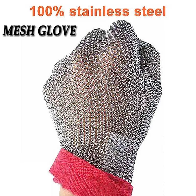 NMSafety Anello in acciaio inossidabile al 100% di alta qualità 304 Guanti protettivi per carne da macellaio resistenti al taglio