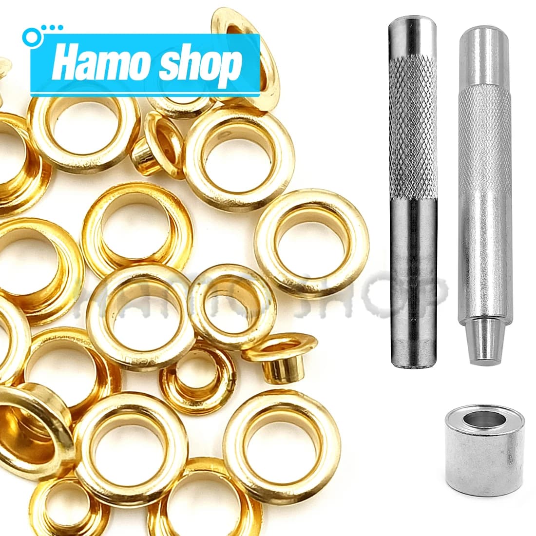 100 set occhielli in metallo color oro con occhielli punzonatrice set di strumenti per la lavorazione della pelle abbigliamento fai da te scarpe borsa