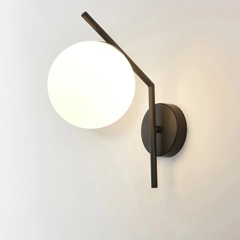 Lampada da Parete Nordica con Sfera di Vetro, Moderna Lampada da Comodino per Camera da Letto, Luce LED da Parete per Soggiorno e Corridoio,