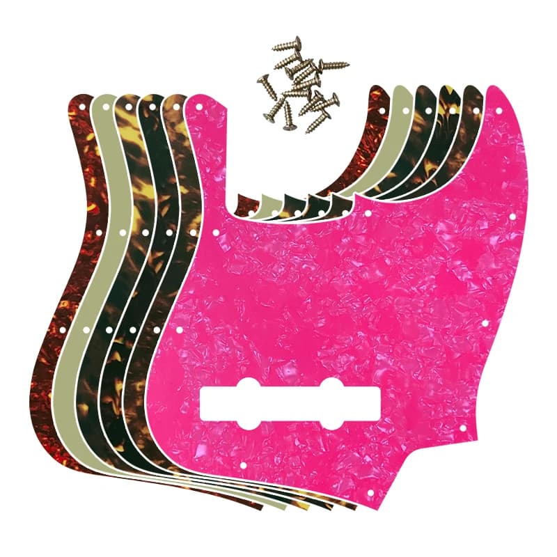 Fei Man - Battipenna di qualità personalizzato per USA, 10 fori, basso jazz a 5 corde, piastra antigraffio, motivo a fiamma multicolore