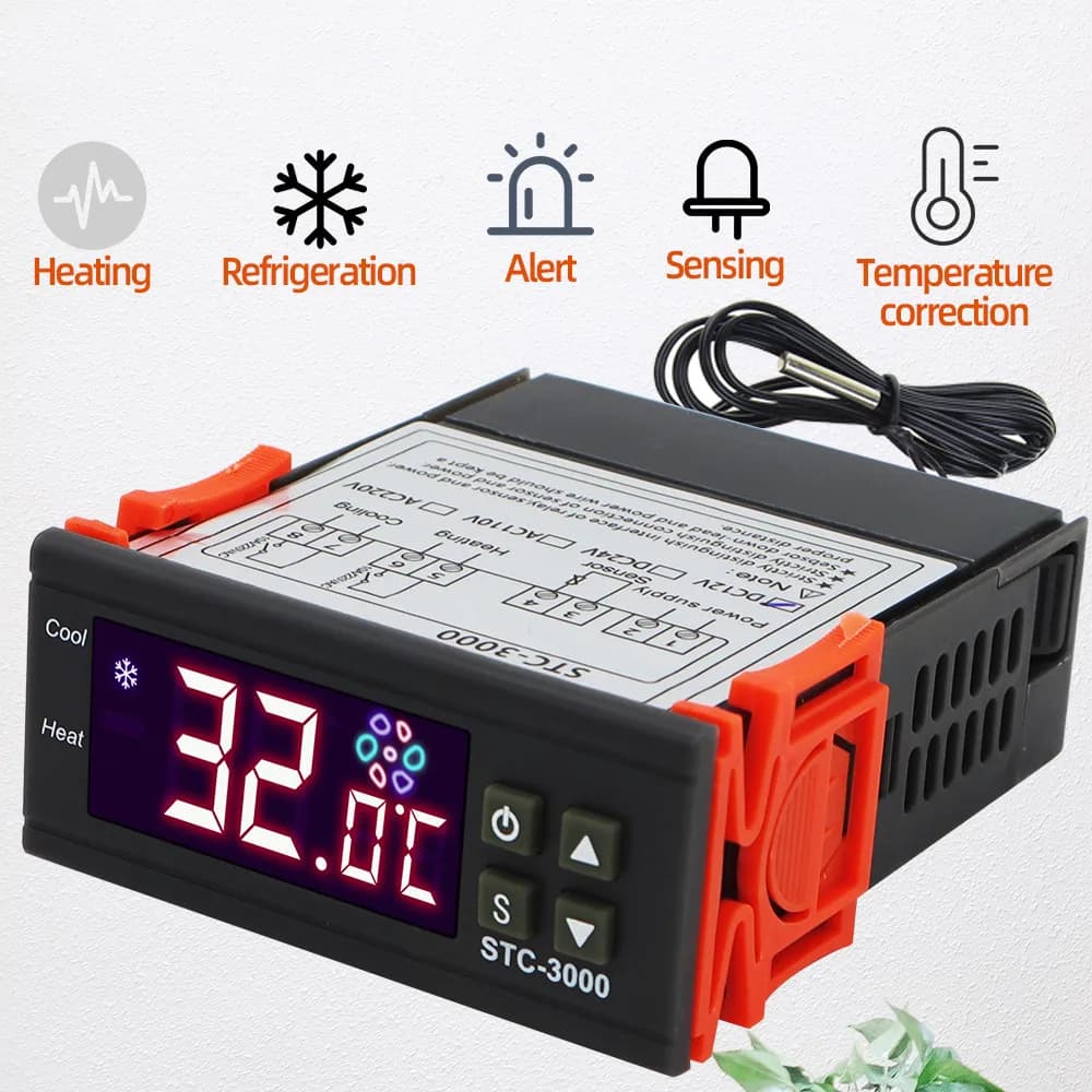 STC-1000 STC-3000 termostato digitale regolatore di temperatura LED termometro sensore igrometro relè termoregolatore 12V 24V 220V