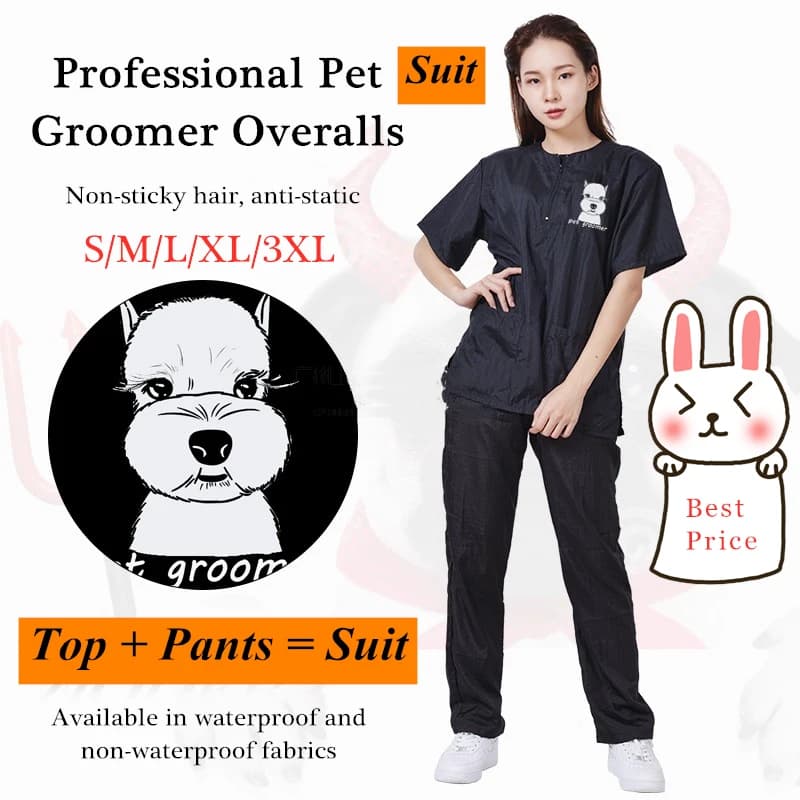 S/M/L/XL/3XL Pet Groomer abito uniforme impermeabile Cut Pet Hair traspirante morbido Pet estetista tuta Set Pro Groomer Robe G0708