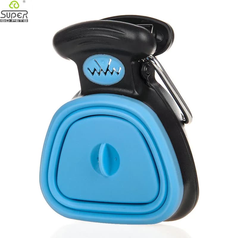 Scooper per cacca pieghevole da viaggio per cani e animali domestici con 1 rotolo di sacchetti decomponibili Scoop per cacca Clean Pick Up Cleaner per