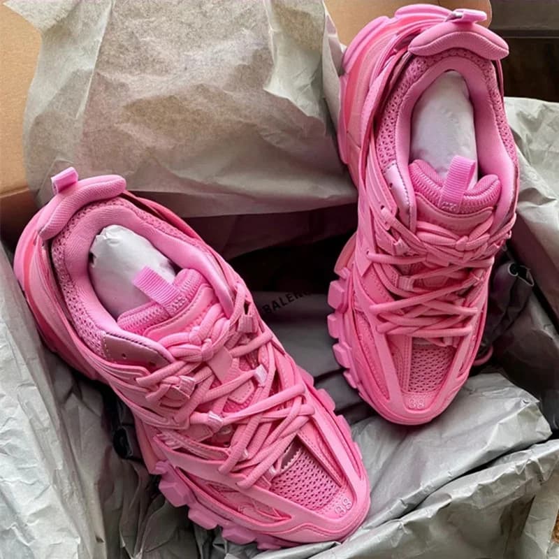 Scarpe da corsa robuste rosa da donna Sneakers da uomo Scarpe da ginnastica sportive da atletica Zaptillas Deporte MujerScarpe da tracciamento