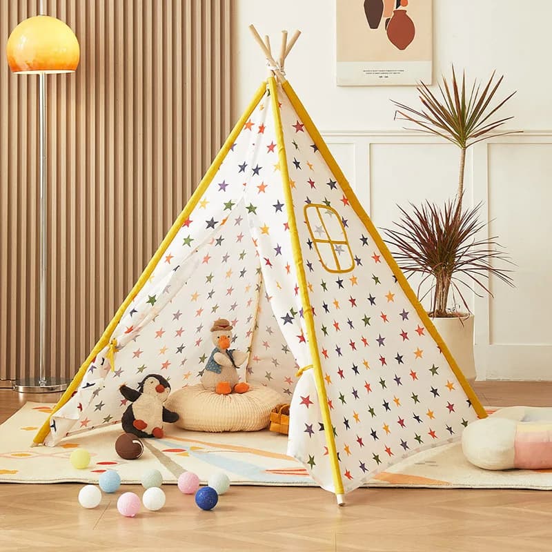 Dropshipping 1.3M tenda per bambini Tipi casa da gioco portatile per bambini Indoor Outdoor Camping Home Gift ragazzi ragazze tende Wigwam