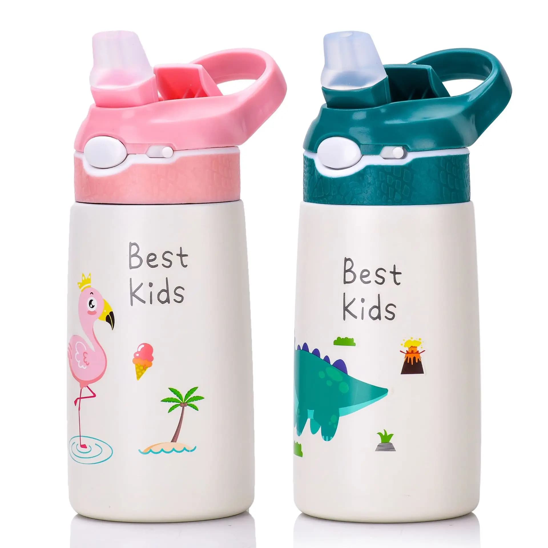 Thermos per bambini da 400 ml Bottiglia d'acqua Thermos per bambini Tazza per bambini con becco d'anatra Boccette per vuoto in acciaio inossidabile
