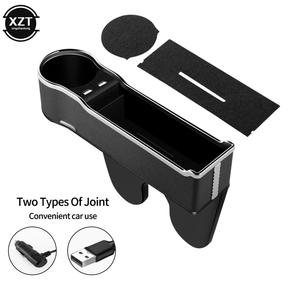 Organizzatore per spazi vuoti per seggiolino auto Doppia ricarica USB Riempitore per spazi vuoti per seggiolino auto Organizzatore per seggiolino