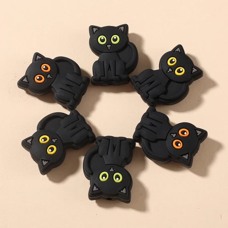10Pc Food Grade Silicone Bead 20x28mm Animale Gatto Forma Massaggiagengive Perline Gioielli Per Igiene Orale Giocattolo Accessorio FAI DA TE Ciuccio